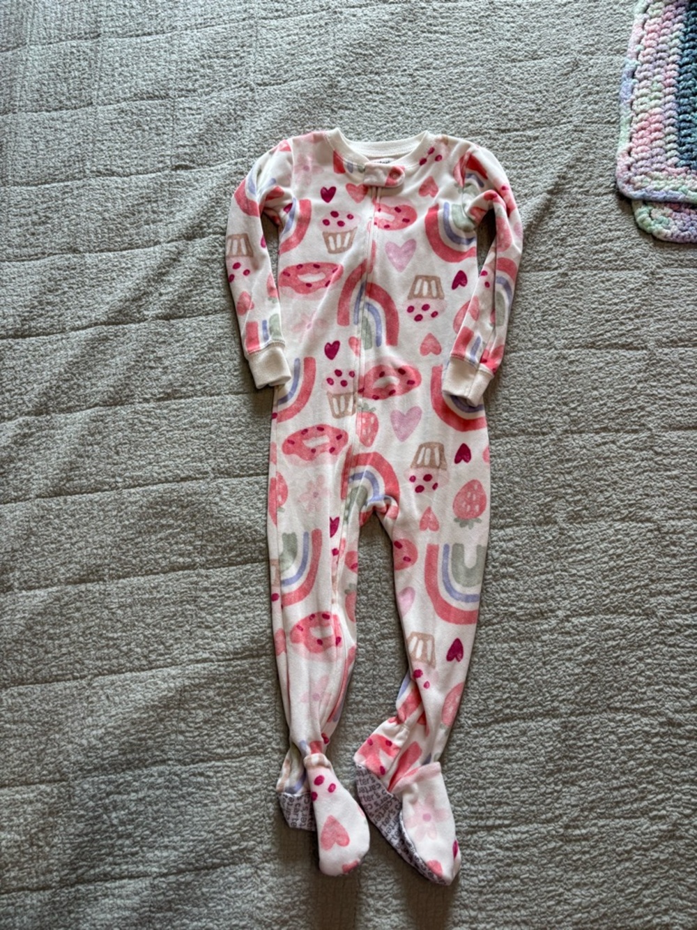 carter’s pastry print velour footie for toddler